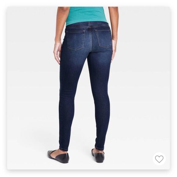 Over The Belly Dark Wash Skinny Maternity Jeans - by Ingrid & Isabel- size 2 - Picture 3 of 5